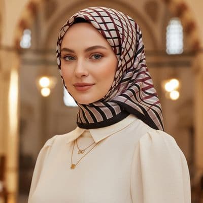 İthal İpek Saten Eşarp Kırmızı