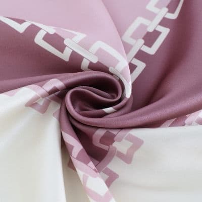 Zincir Desen İthal İpek Saten Eşarp Pembe