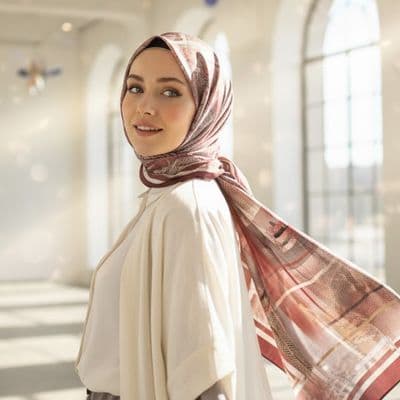 İthal İpek Saten Eşarp Gri