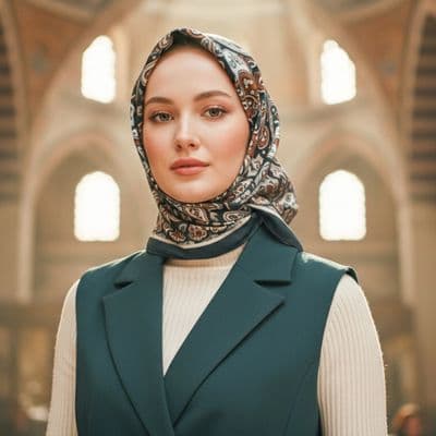 Çiçek Desenli Pamuklu Şal Koyu Yeşil