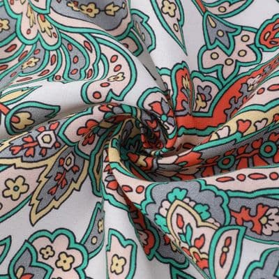 Çiçek Desenli Pamuklu Şal Pudra