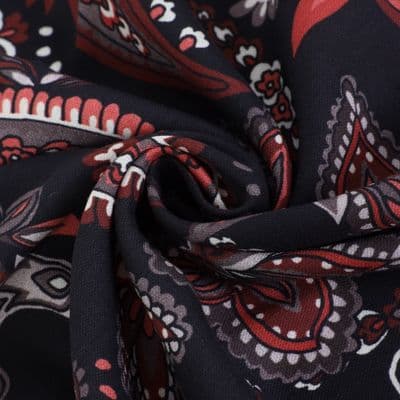 Yaprak Desenli Pamuklu Şal Bordo