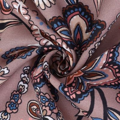 Yaprak Desenli Pamuklu Şal Pembe