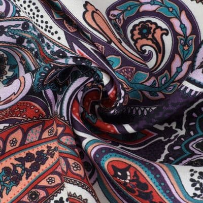 Paisley Desenli Pamuklu Şal Mor