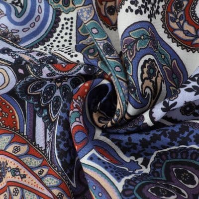 Paisley Desenli Pamuklu Şal Mavi
