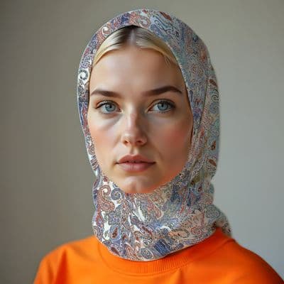 Paisley Desenli Pamuklu Şal Mavi