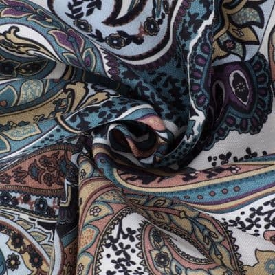 Paisley Desenli Pamuklu Şal Mavi