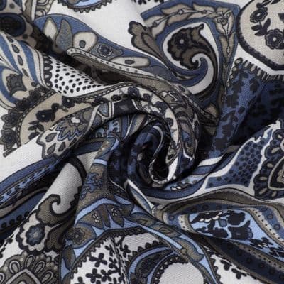 Paisley Desenli Pamuklu Şal Mavi