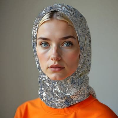 Paisley Desenli Pamuklu Şal Mavi