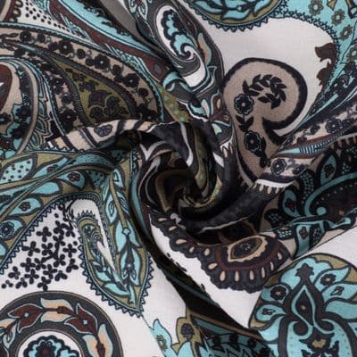 Paisley Desenli Pamuklu Şal Haki Yeşil